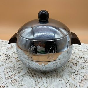 Vtg West Bend Penguin Ice Bucket Hot Cold Insulated Server Mid Century 2 QT Dark